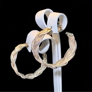 Sterling Silver Braided Hoop Earrings